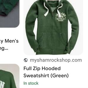 Vintage men's Ireland Republic Green hooded jacket